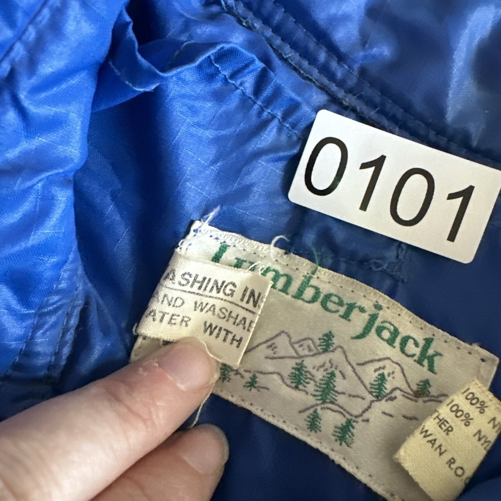 Vintage Packable Quilted Goose Down Men's Jacket Blue Outdoors Snow Small - Picture 4 of 16